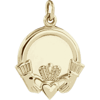 Front image of Yellow Gold Claddagh Pendant