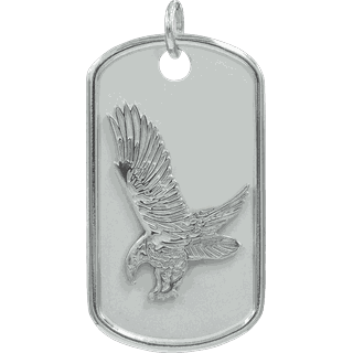 Front image of Sterling Silver Eagle Memory Tag