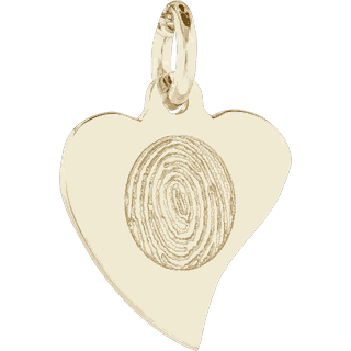 Front image of Yellow Gold Flat Heart Pendant
