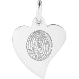 Front image of White Gold Flat Heart Pendant