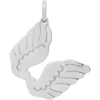 Front image of White Gold Guardian Angel Pendant