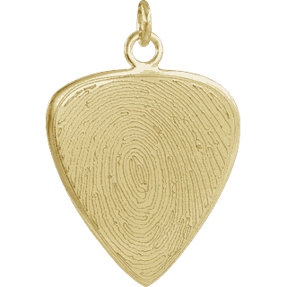 Front image of Yellow Gold Guitar Pick Pendant
