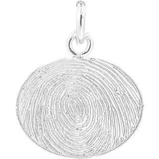 Front image of Sterling Silver Oval Disc