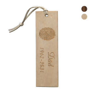 Front image of Wooden Bookmark with Leather Tassel